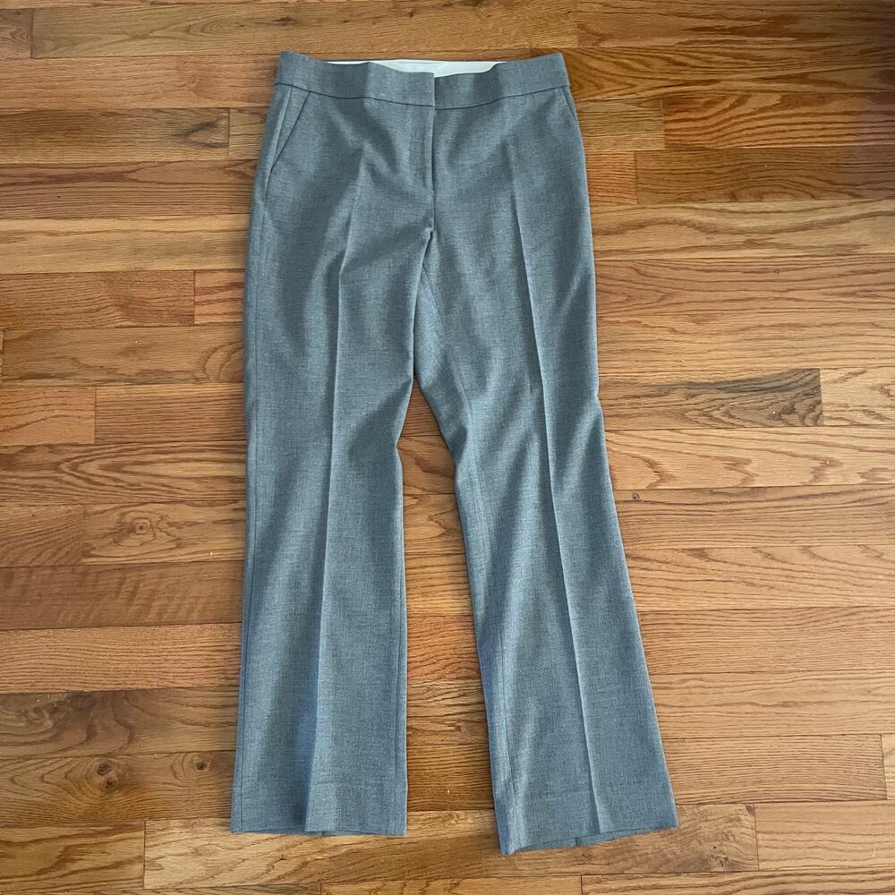 J Crew Edie Full Length Trouser Gray Suiting Pants Womens 12 Tall 12T G9066